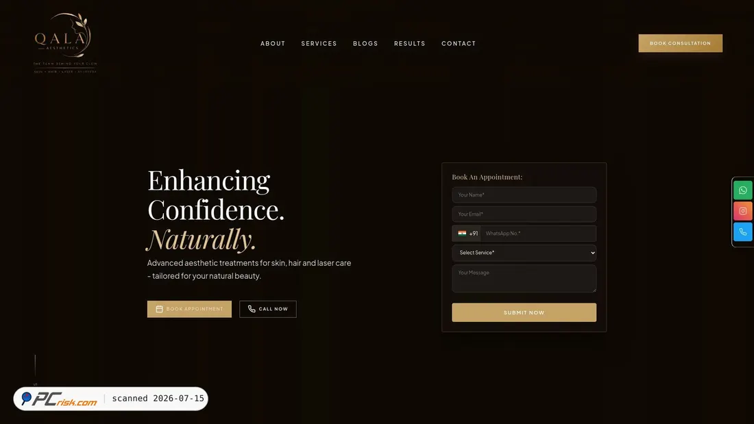 Screenshot di qalaaesthetics.com