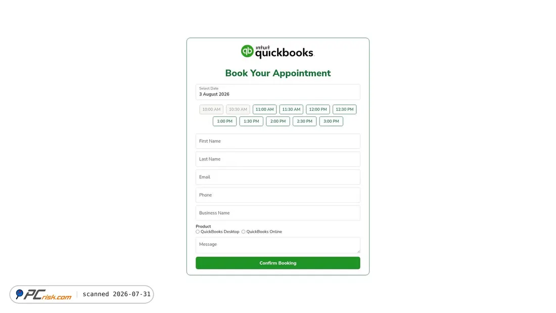 Screenshot of qbappointmentdesk.com
