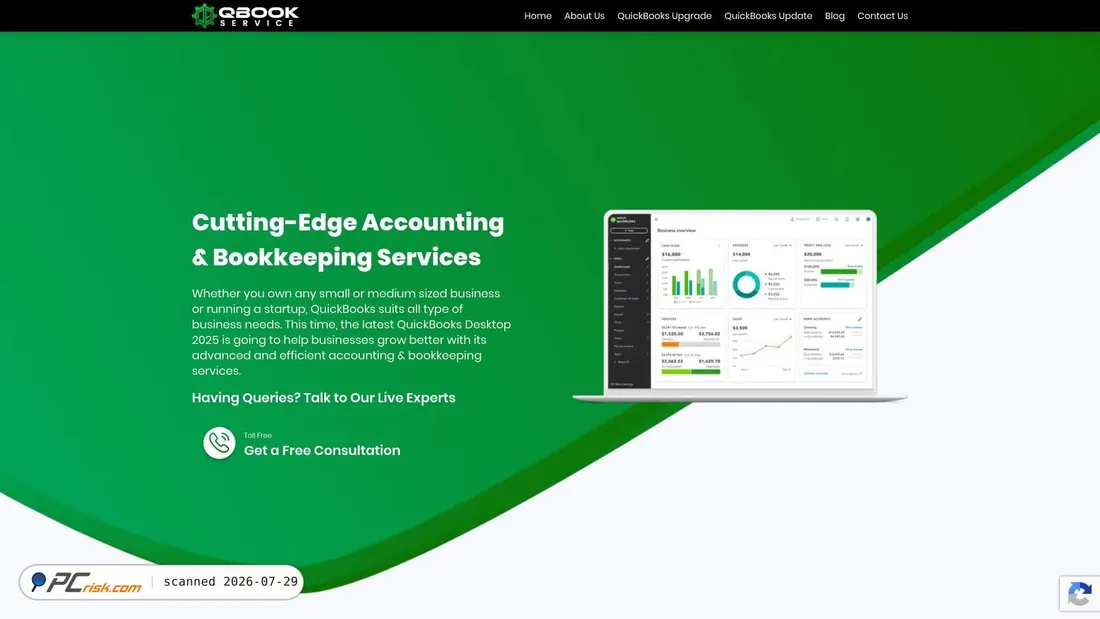 Screenshot of qbookservice.com