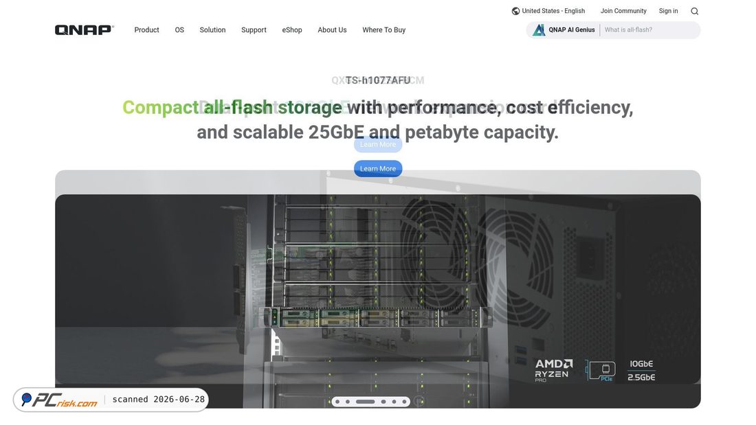Screenshot of qnap.com