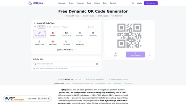 qrlynx.com screenshot