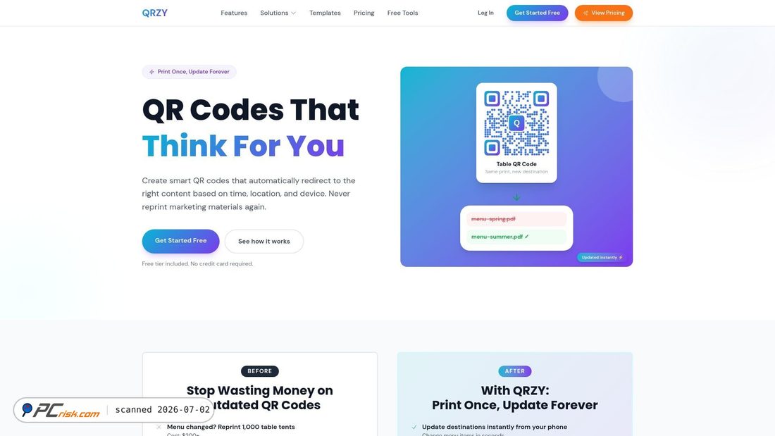 Screenshot of qrzy.co