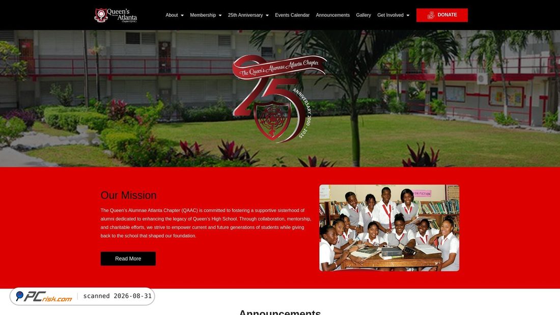 Screenshot of queensatlanta.org