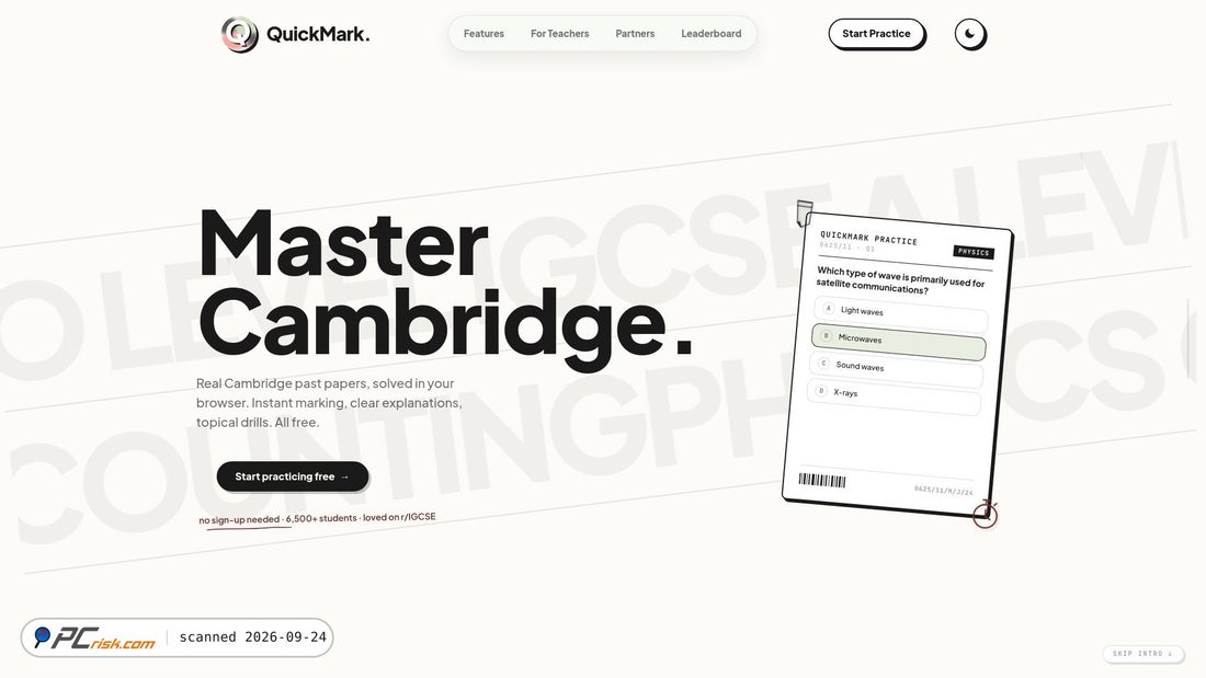 Captura de ecrã de quickmark.co