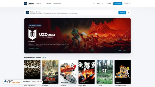 quiverlauncher.com screenshot