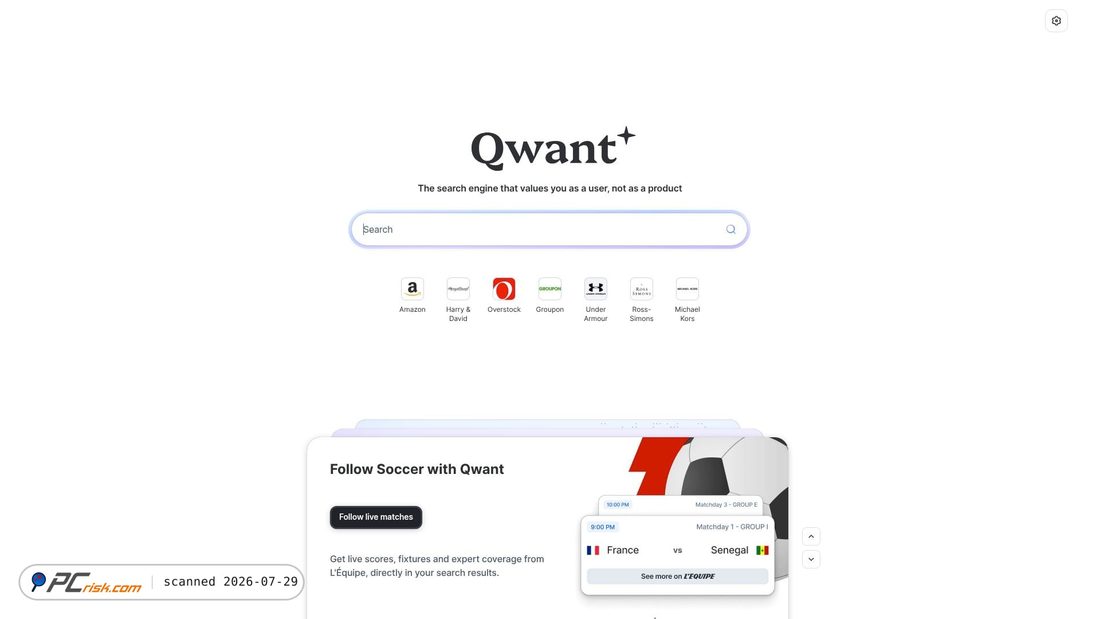 Screenshot di qwant.com