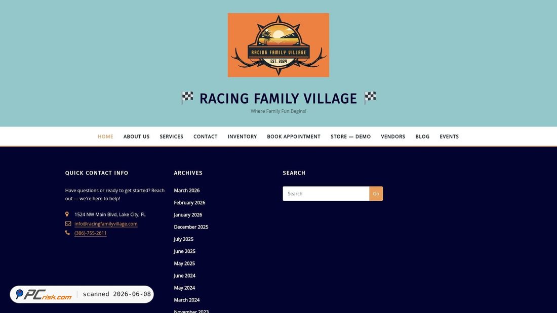 Screenshot of racingfamilyvillage.com