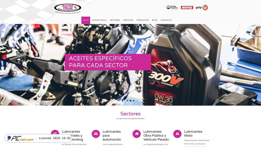 Screenshot of racingtolua.com