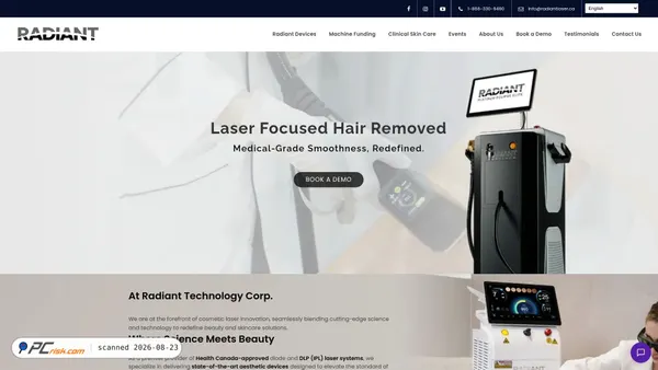 radiantlaser.ca screenshot