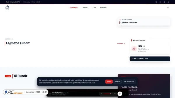 Capture d’écran de radiofontana.org