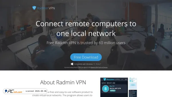Screenshot di radmin-vpn.com