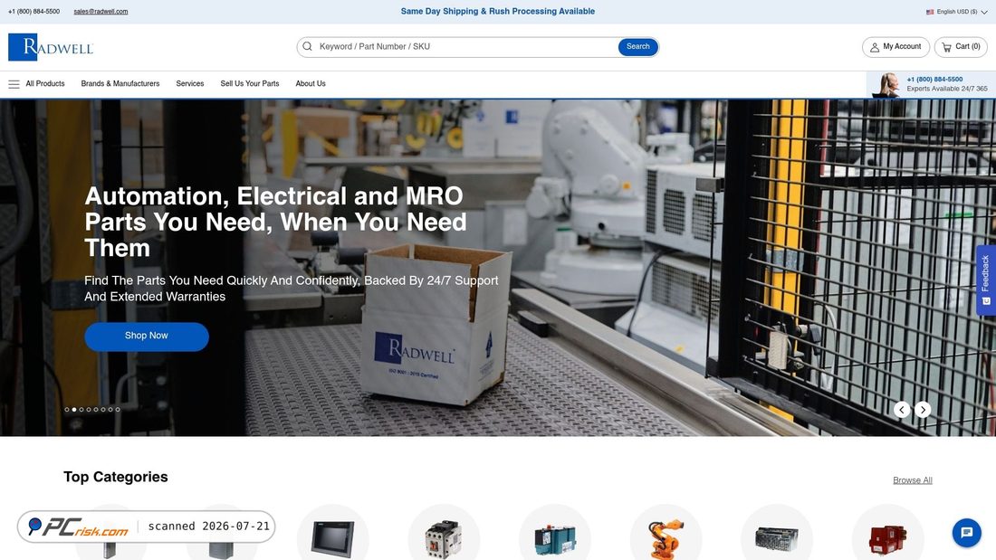 Screenshot of radwell.com