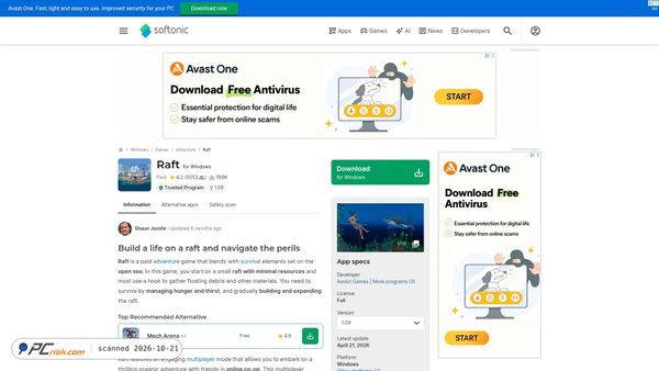 Captura de raft.en.softonic.com
