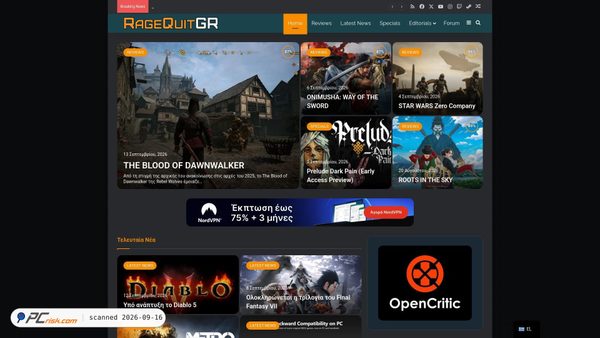 Screenshot van ragequit.gr