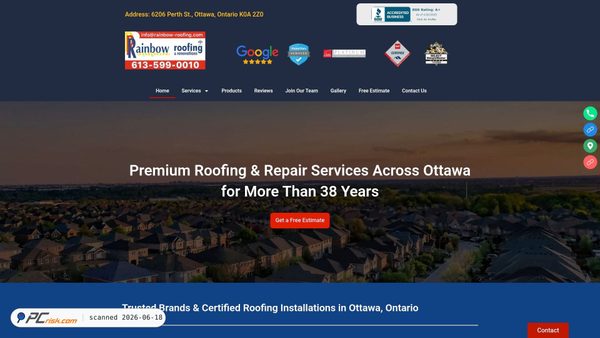 rainbow-roofing.com screenshot