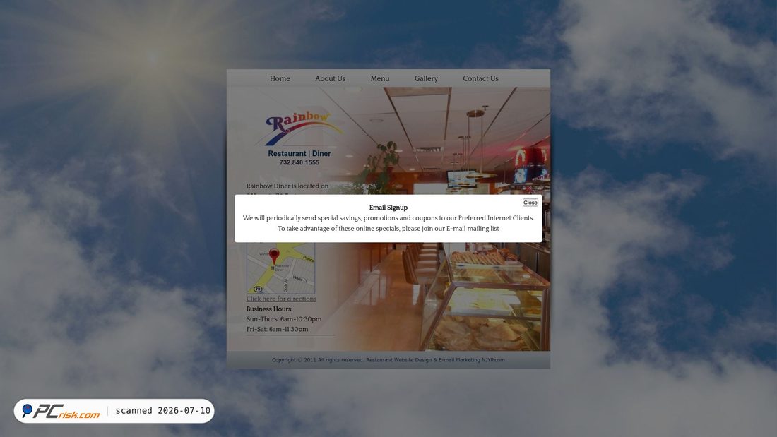 Screenshot of rainbowdiner.net