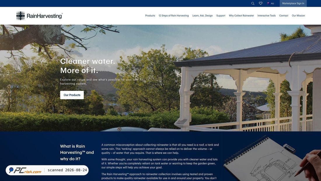 Screenshot of rainharvesting.com.au