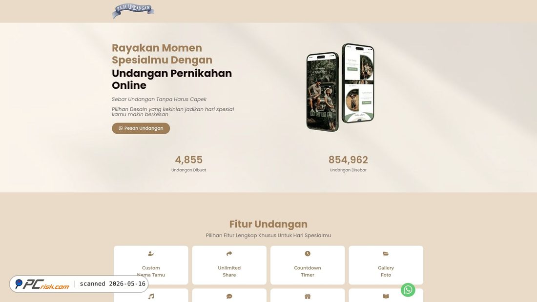 Screenshot von rajaundangan.com