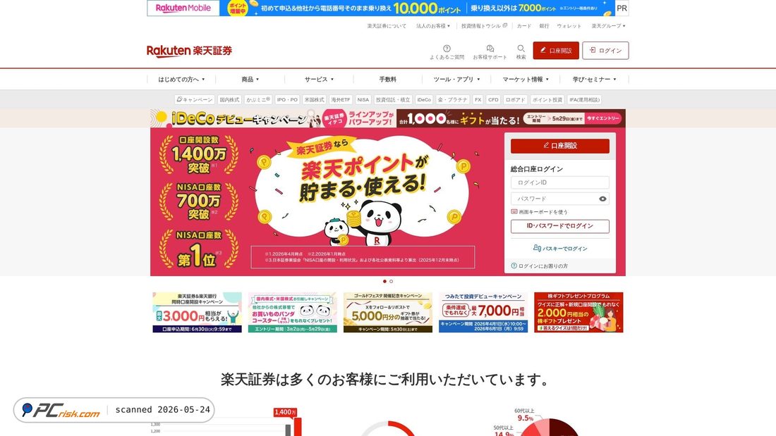 Screenshot of rakuten-sec.co.jp