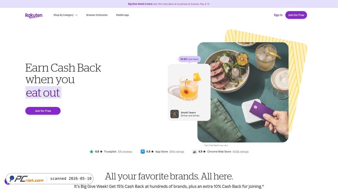 Screenshot von rakuten.com