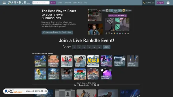 rankdle.com screenshot