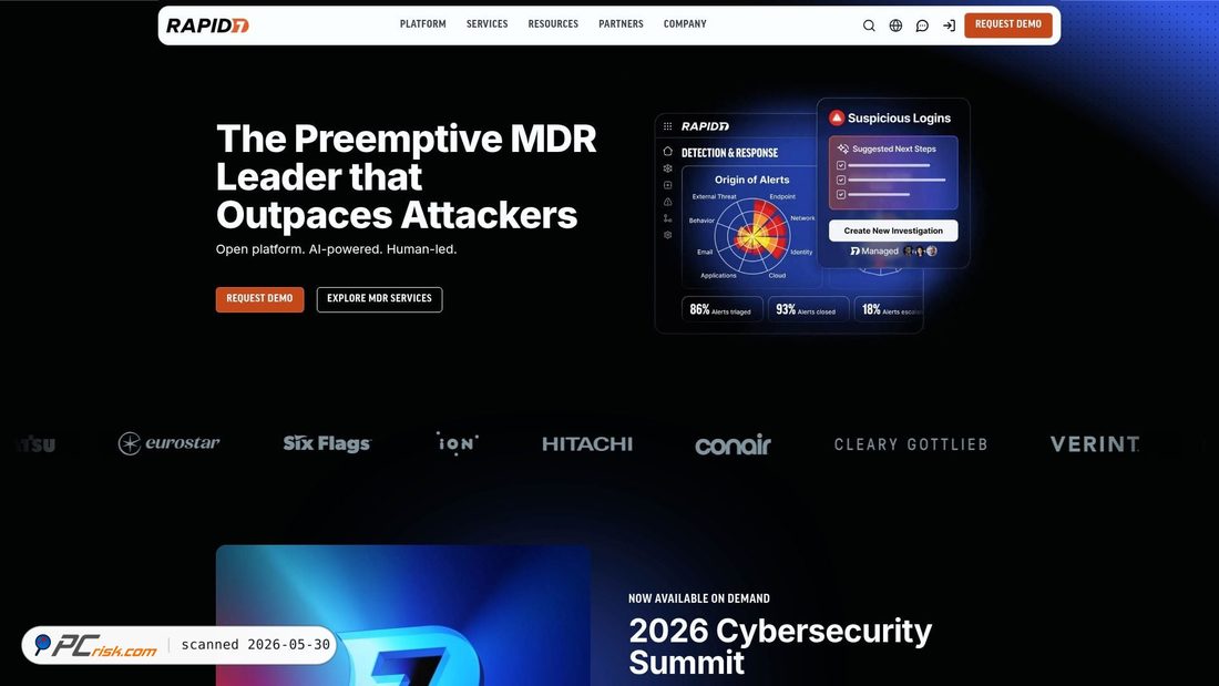 Screenshot von rapid7.com