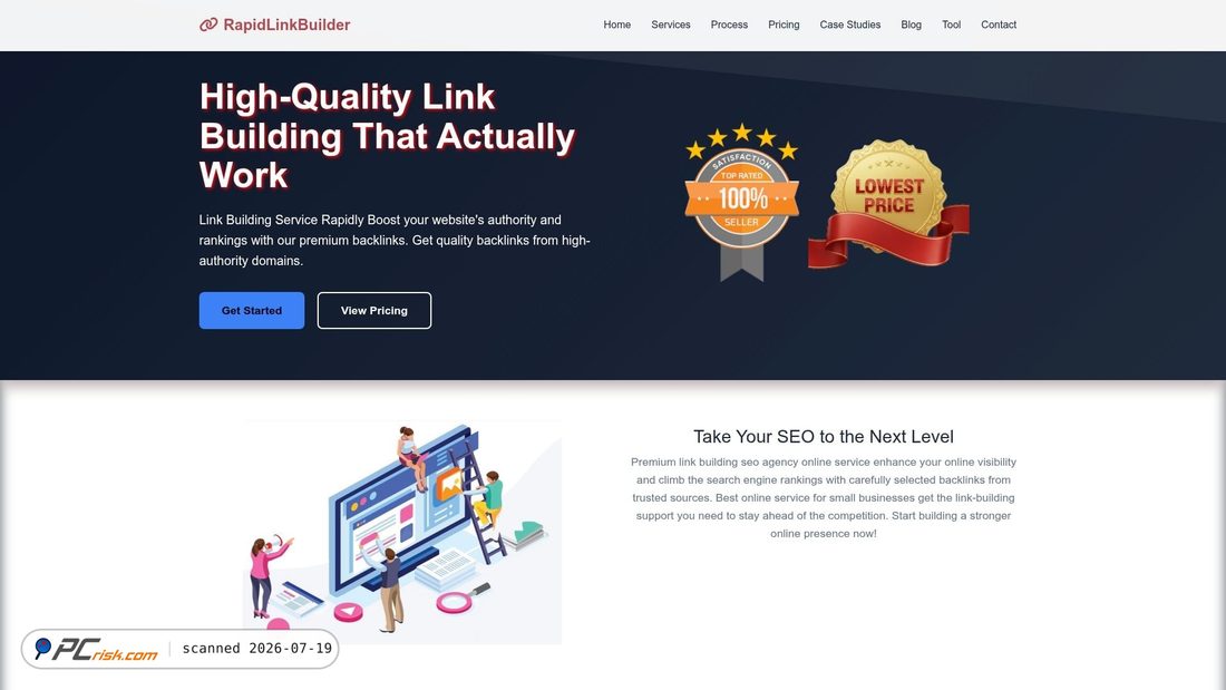 Screenshot von rapidlinkbuilder.com