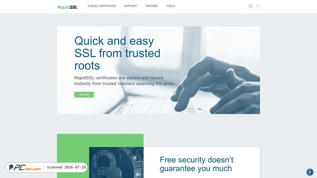 Screenshot of rapidssl.com