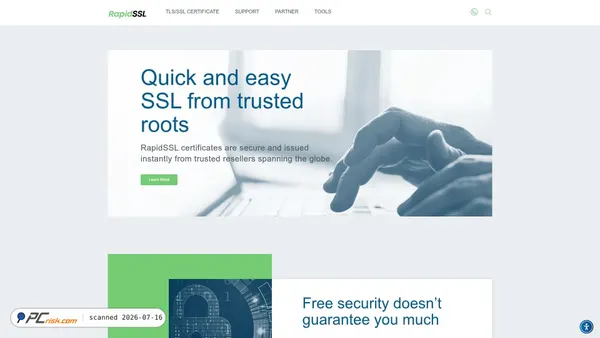 rapidssl.com screenshot