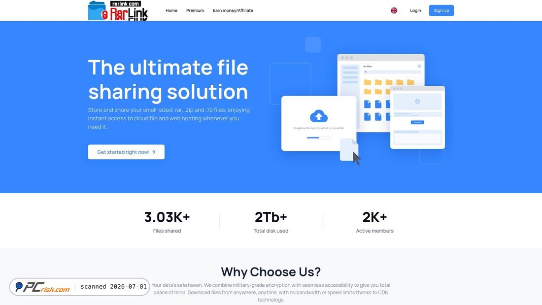Screenshot of rarlink.com
