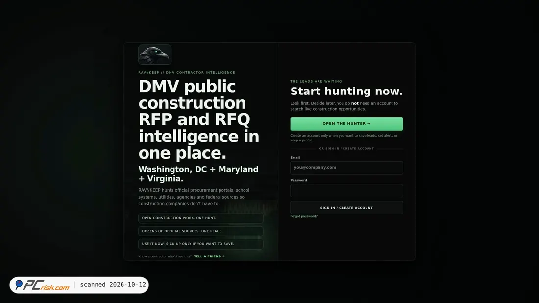 Screenshot von ravnkeep.com