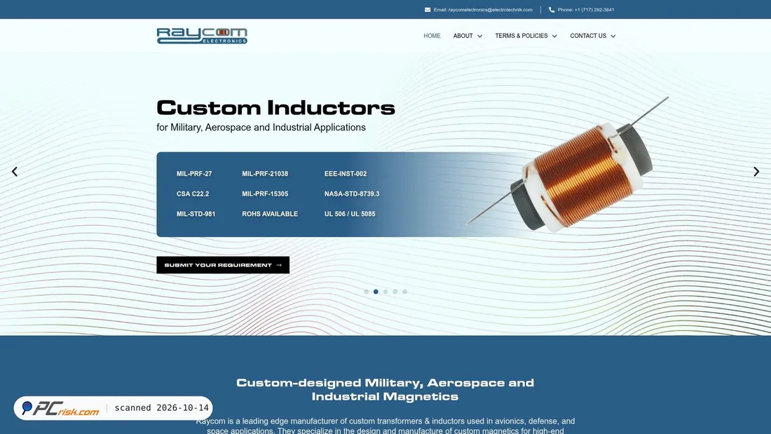 Screenshot of raycomelectronics.com
