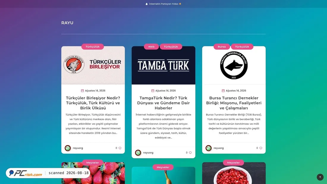 Screenshot of rayu.org