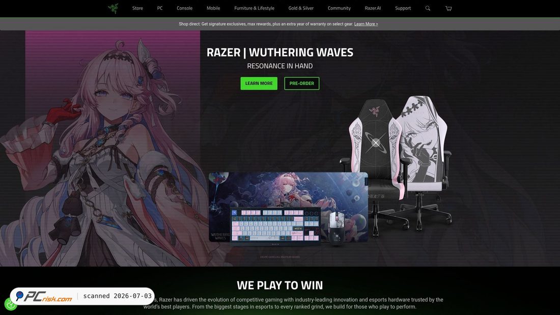Screenshot of razer.com