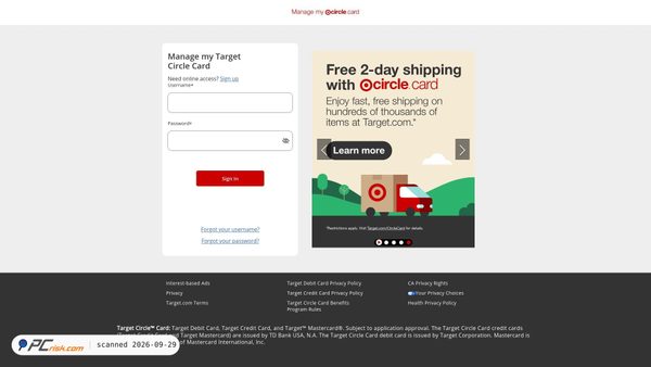 Captura de rcam.target.com