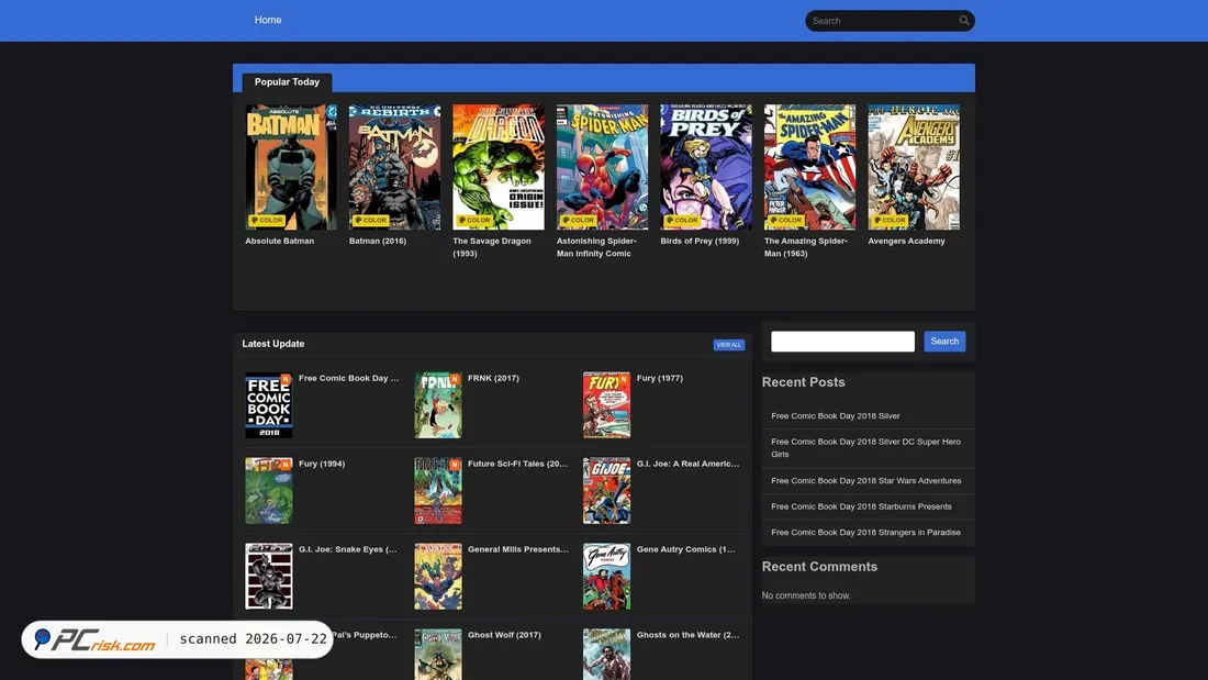 Screenshot of readcomiconline.xyz