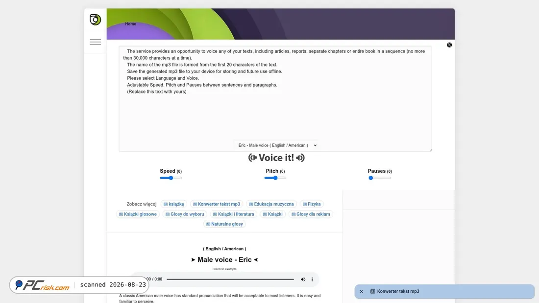 Screenshot of readloud.net