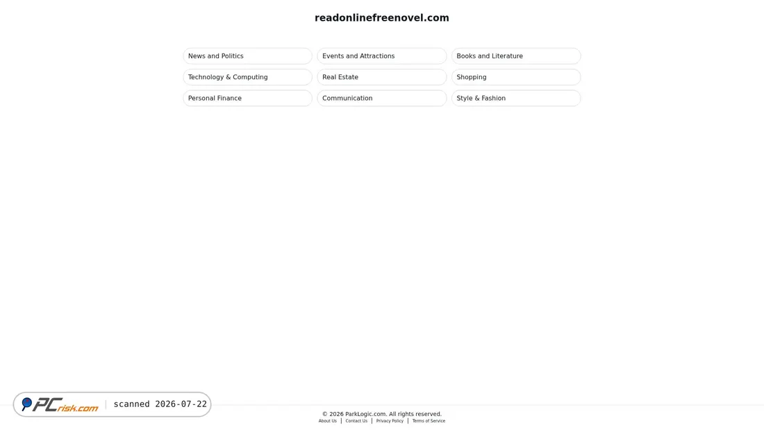 Screenshot of readonlinefreenovel.com