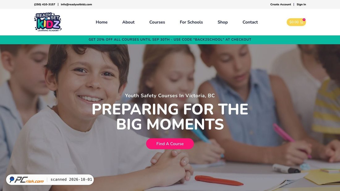 Captura de ecrã de readysetkidz.com