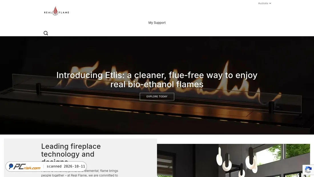 Captura de ecrã de realflame.com.au