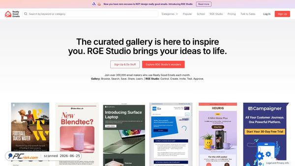 reallygoodemails.com screenshot