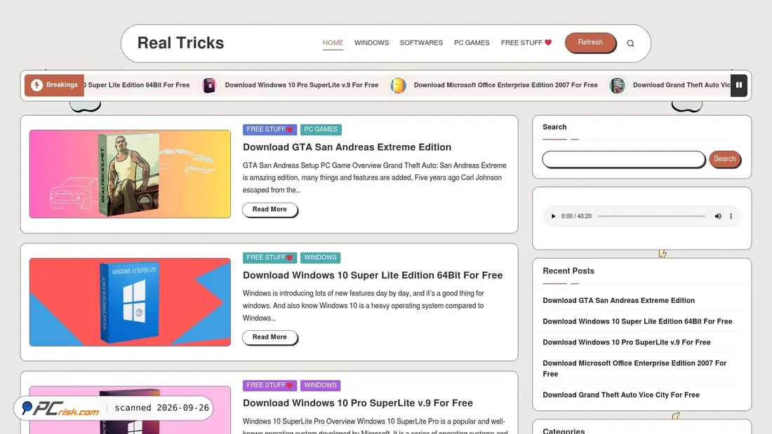 Screenshot of realtricks.net