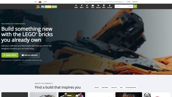 rebrickable.com screenshot