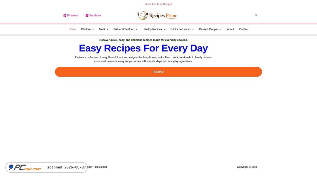 Screenshot di recipesprime.com