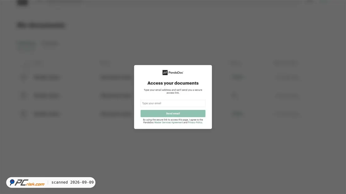 Screenshot di recipient.pandadoc.com