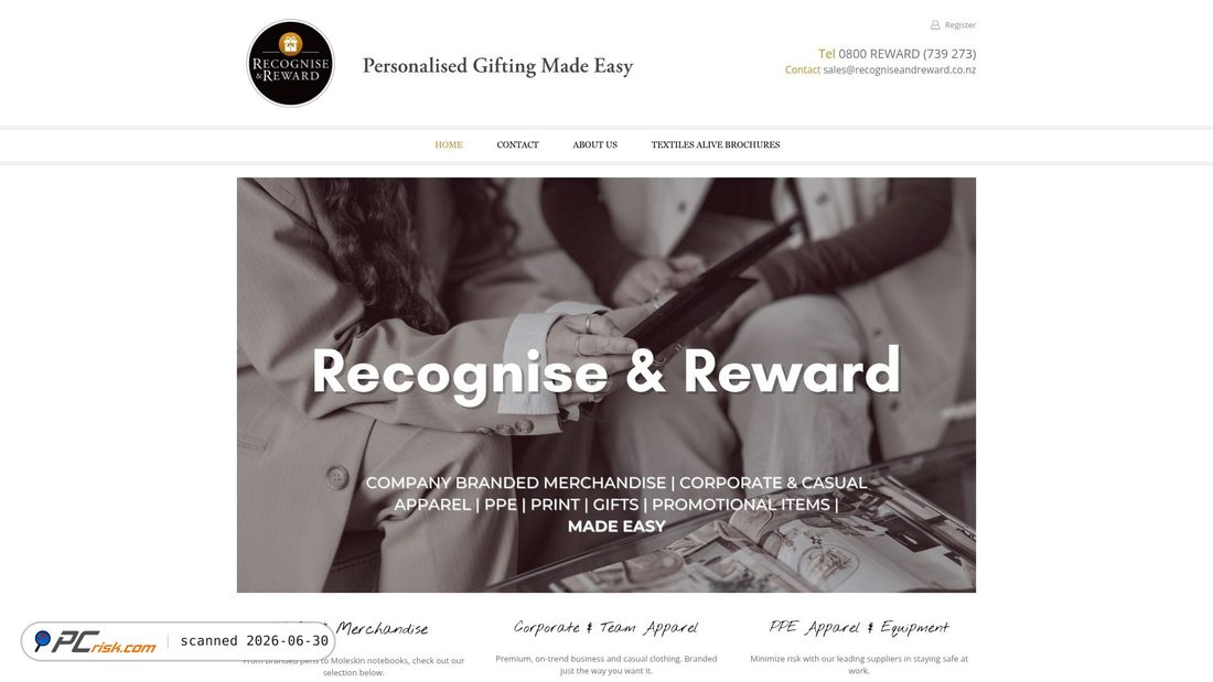 Screenshot of recogniseandreward.co.nz