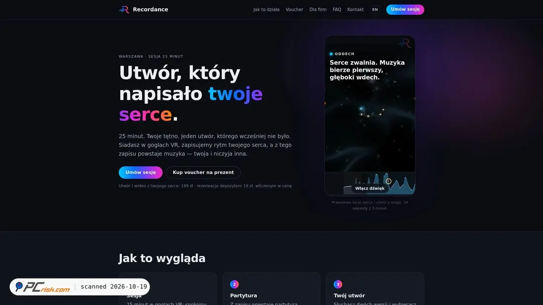 Screenshot of recordance.pl
