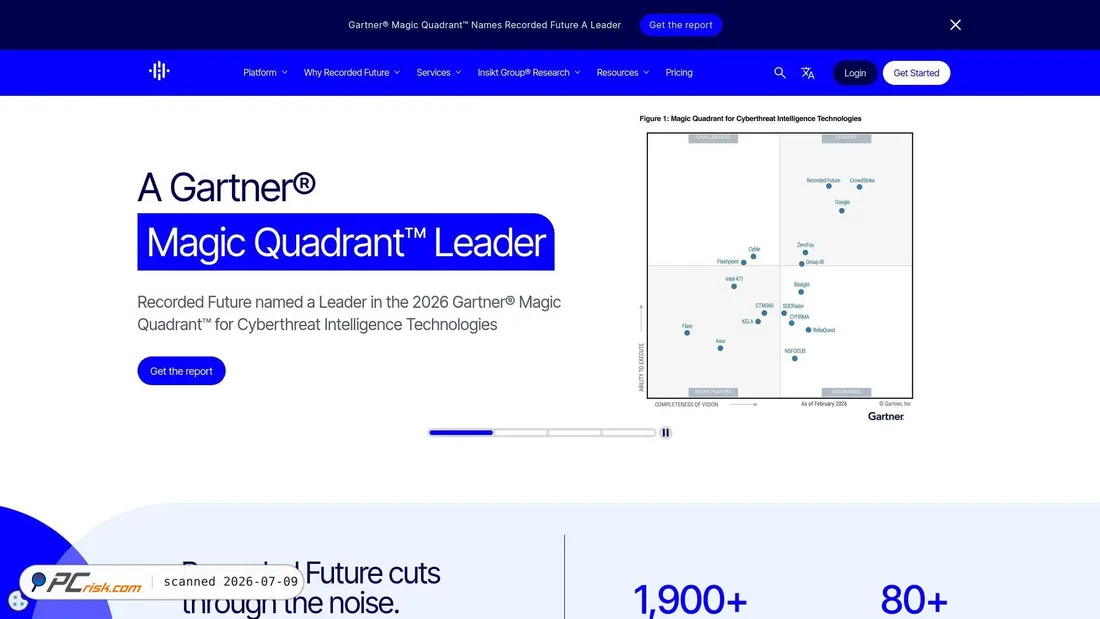 Screenshot of recordedfuture.com