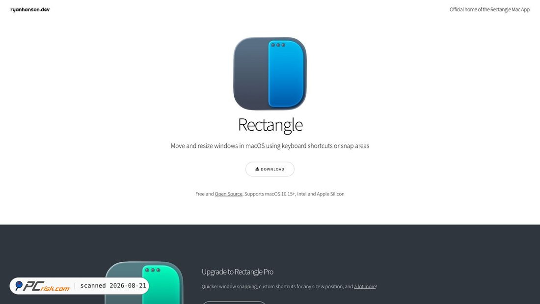 Screenshot of rectangleapp.com