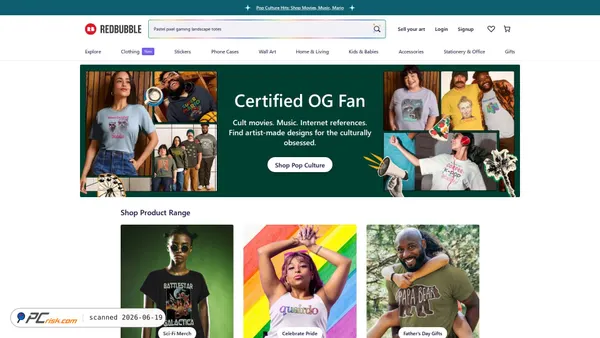 redbubble.com screenshot